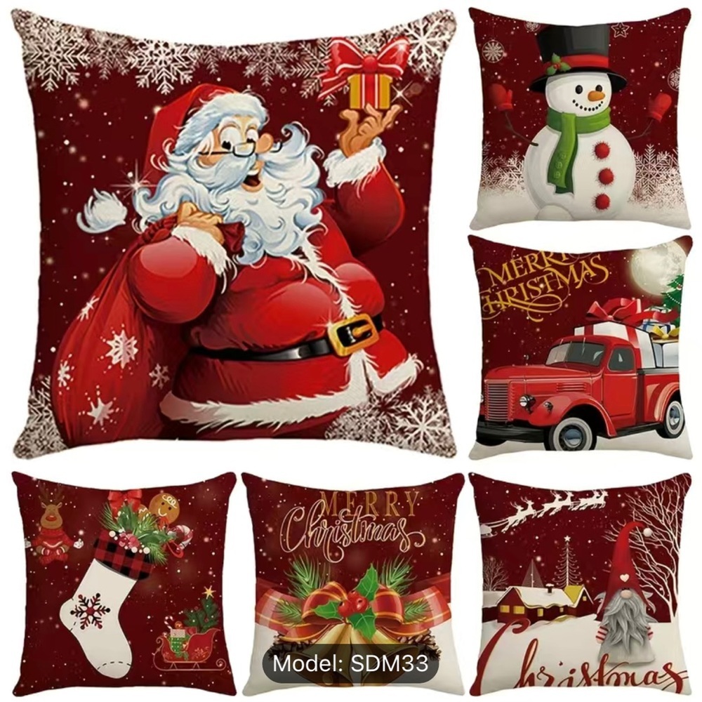 Christmas Pillowcases,17.7x17.7 Inch, Set Of 4, Pillow Inserts Not included B21 - Picture 2 of 5